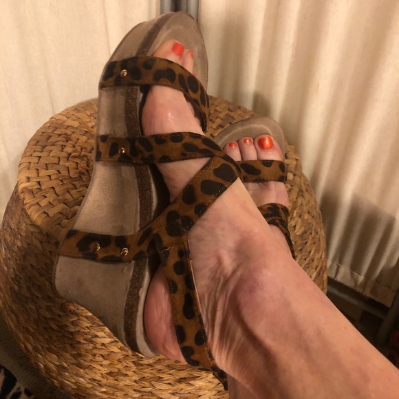 Mata laura Leopard wedges. - Picture 1 of 10